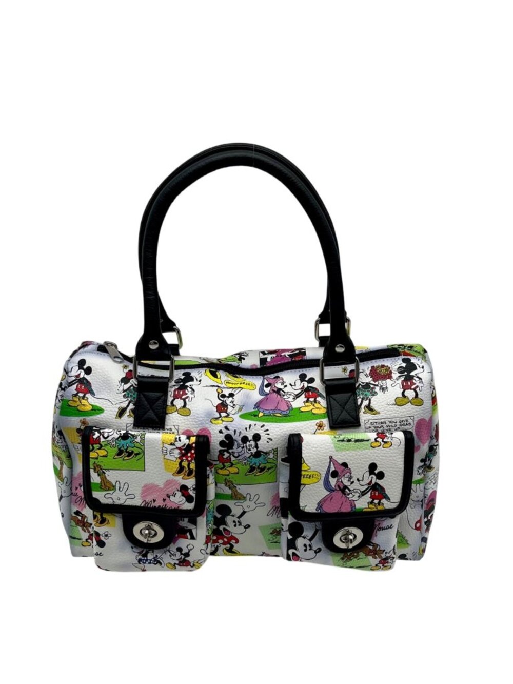 Disney Parks Mickey & Minnie Comic Strip Faux Leather Bag